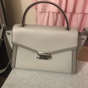 MK Whitney satchel medium silver color used once